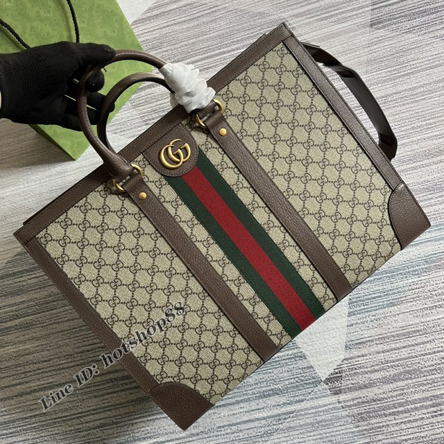 Gucci專櫃20022新款男士手提包 古馳GG新款系列大號購物袋724665 gqy4192